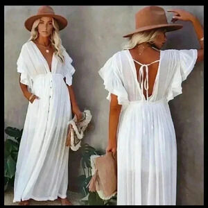 Vintage Bohemian Long Beach Dress